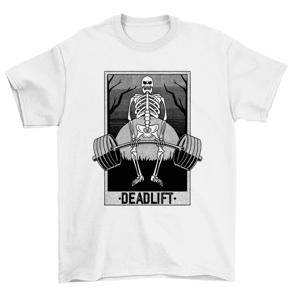 Deadlift Skeleton Weighlifting Bodybuilding Gym Fitness T-Shirt Men ...