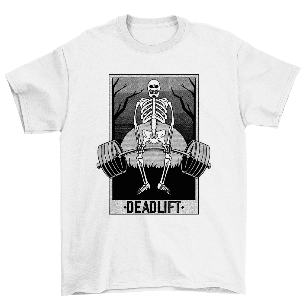 Deadlift Skeleton Weighlifting Bodybuilding Gym Fitness TShirt Men Women
