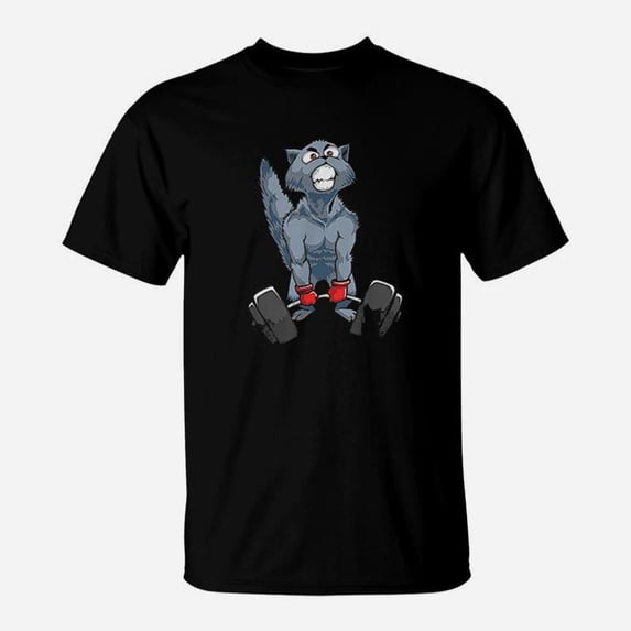 Deadlifting Cat Weightlifters Gym Workout TShirt - Walmart.com