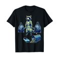 thumbnail image 1 of Deadlifting Raccoon Weightlifting Bodybuilding Fitness Gym Cotton T-Shirt Black, 1 of 5