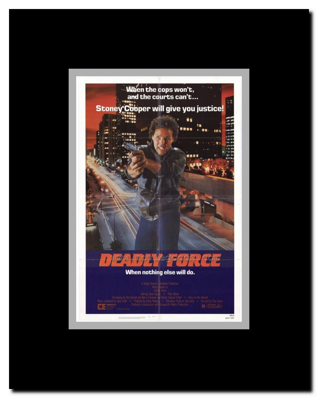 Deadly Force Framed Movie Poster