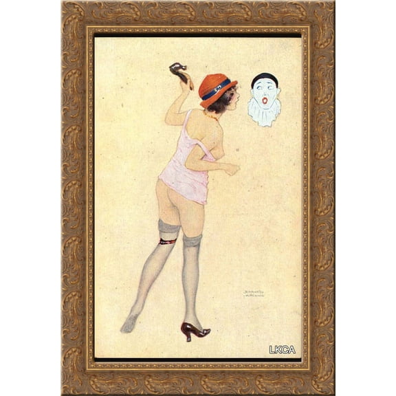 Deadly Sins 24x18 Gold Ornate Wood Framed Canvas Art by Raphael Kirchner