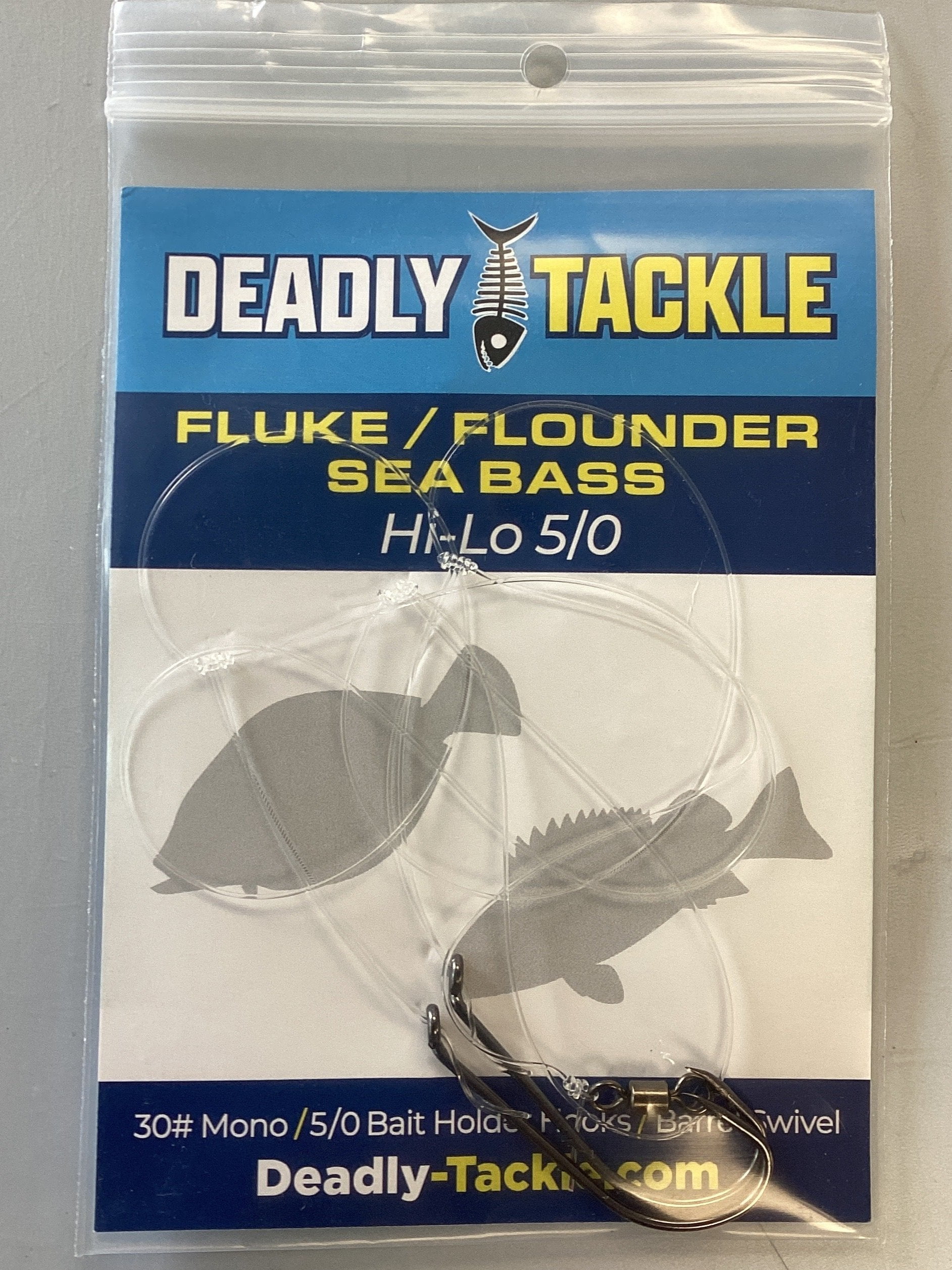 Deadly Tackle Fluke/Flounder/Seabass Hi-Lo Rig with 5/0 Hook - Walmart.com