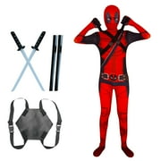 DeadpooI Outfits, Superhero Deedpool Cosplay Costumes with Accessories for Boys and Men, Deadpol Cosplay Clothing