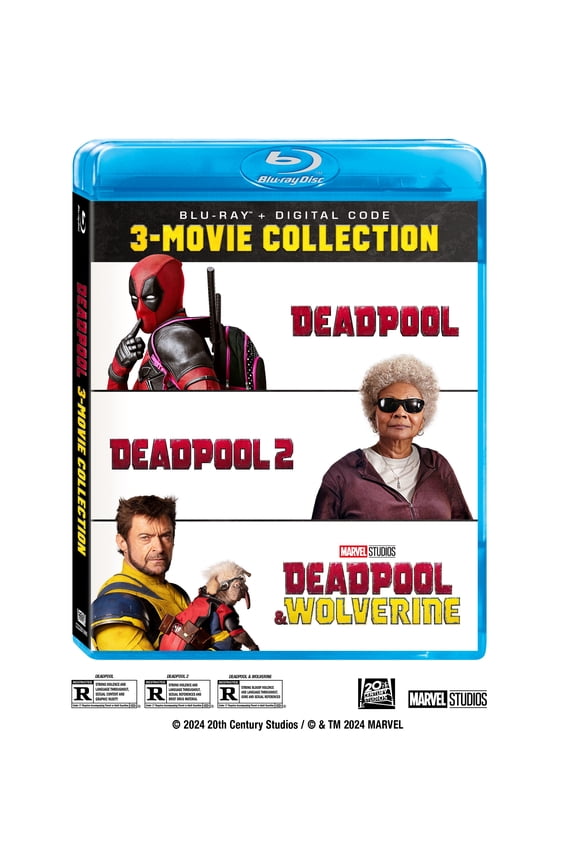 Deadpool (2016) / Deadpool 2 (2018) / Deadpool & Wolverine (2024) Blu-Ray+Digital Disney Action