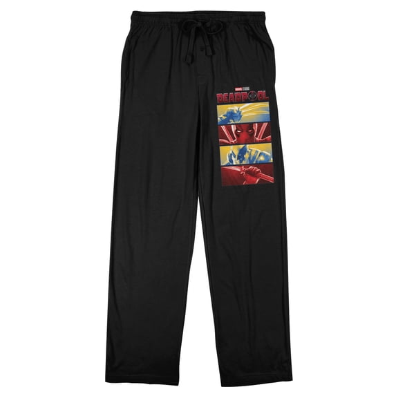 Deadpool 3 Deadpool And Wolverine Scenes Men's Black Sleep Pajama Pants-Small