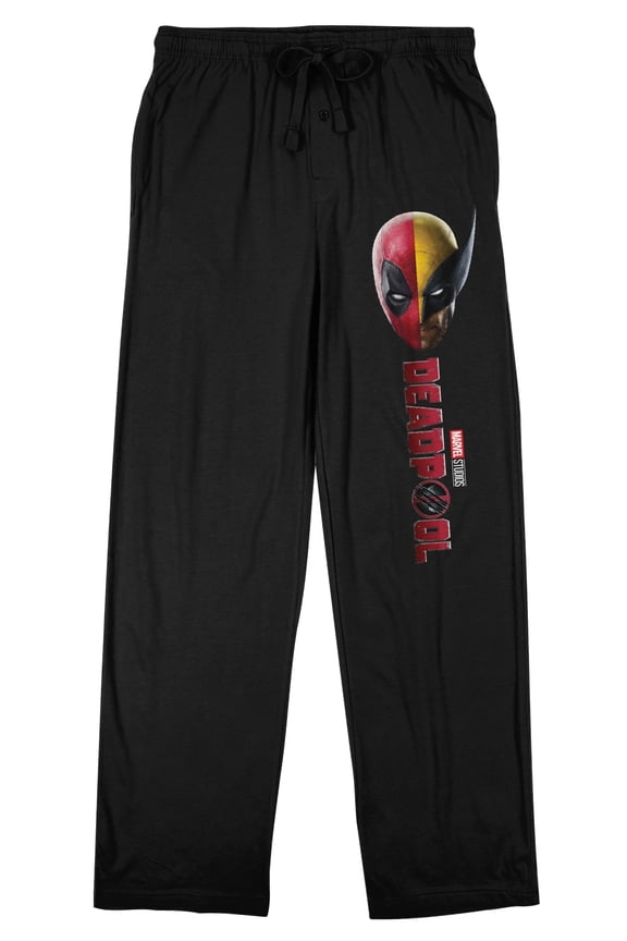 Deadpool 3 Deadpool and Wolverine Men's Black Sleep Pajama Pants-XXL