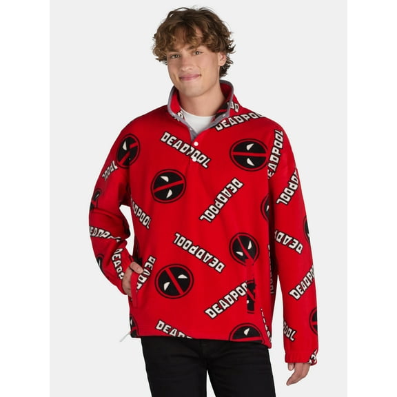 Deadpool 3 Men's and Big Men’s Microfleece Graphic Sweatshirt, Sizes XS-3XL