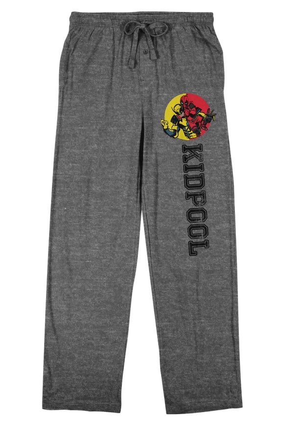 Deadpool 3 Movie "Kidpool" Men's Heather Gray Sleep Pajama Pants-Large