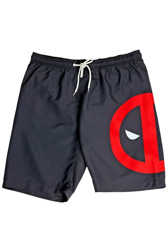 831245-medium-32-34 Marvel Comics Deadpool Angry Face Symbol Board Shorts - Medium 32-34