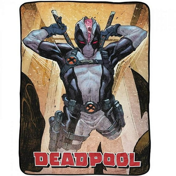 Deadpool 831280 46 x 60 in. Marvel Deadpool X-Force Costume Throw Blanket, Multi Color