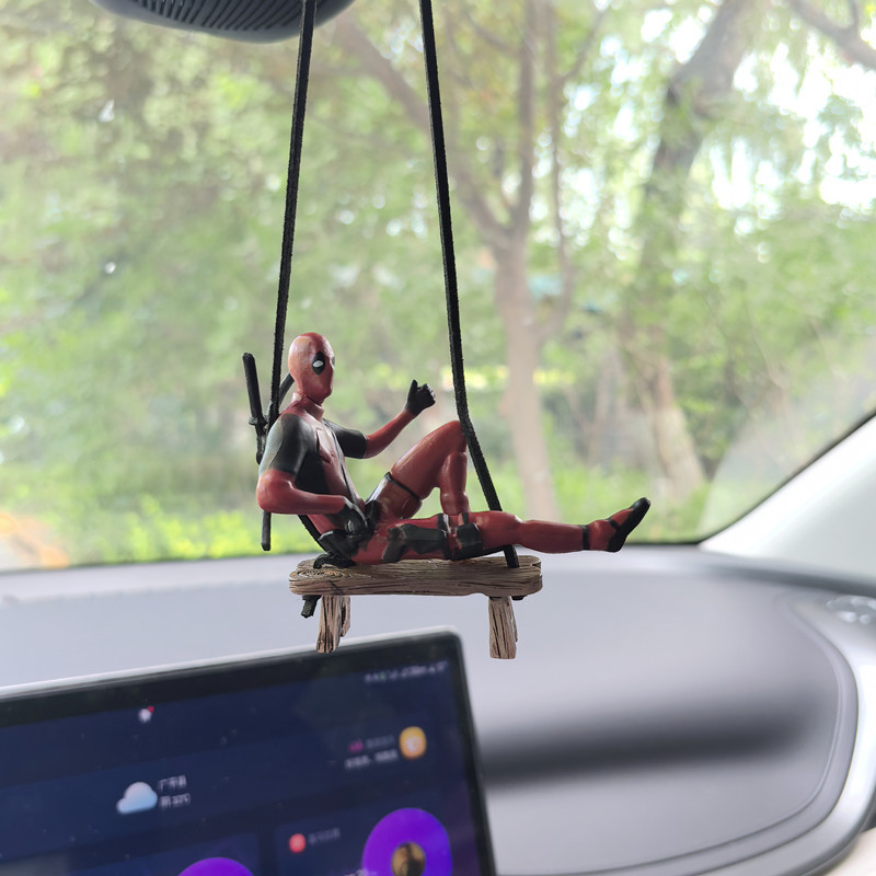 Deadpool Action Figures Ornaments Marvels Anime Car Rearview Mirror ...