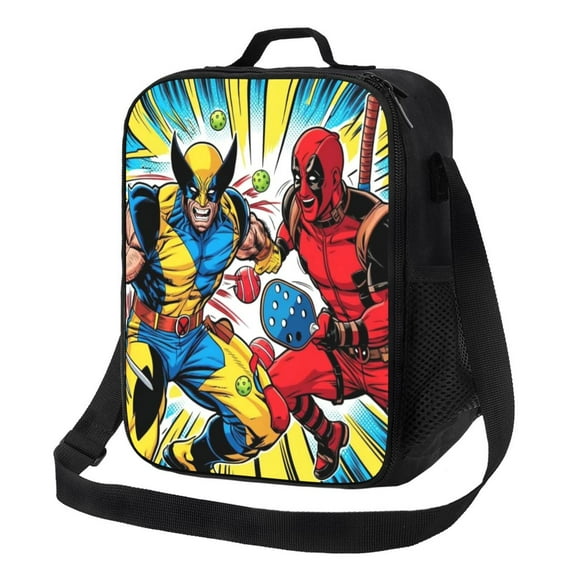 Deadpool And Wolverine Lunch Bag Portable Insulated Lunch Box Large Capacity Tote Bag Zipper Net Pocket 10.5 x 8 x 4.5 Inch.