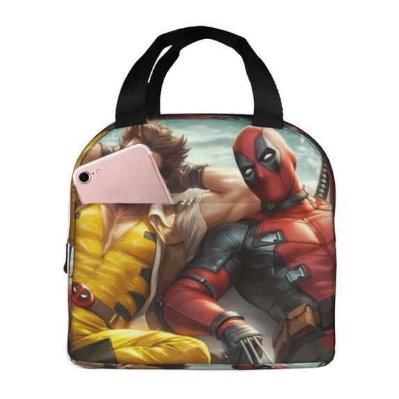 Deadpool And Wolverine Lunch Bag Portable Lunch Box Large Capacity Leakproof Work Tote Bag 8.5 x 5 x 8 inch