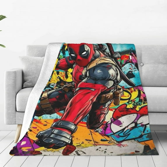 Deadpool And Wolverine Throw Blanket - Fuzzy Blanket Super Soft Lightweight Bedding 80x60