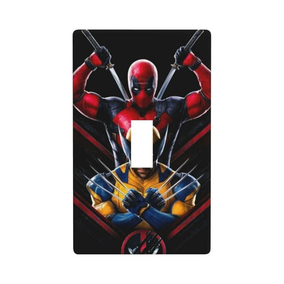 Deadpool Anime Light Switch Cover Plates, Single Lever Wall Plate, 1 Gang Decorative Light Switch Cover