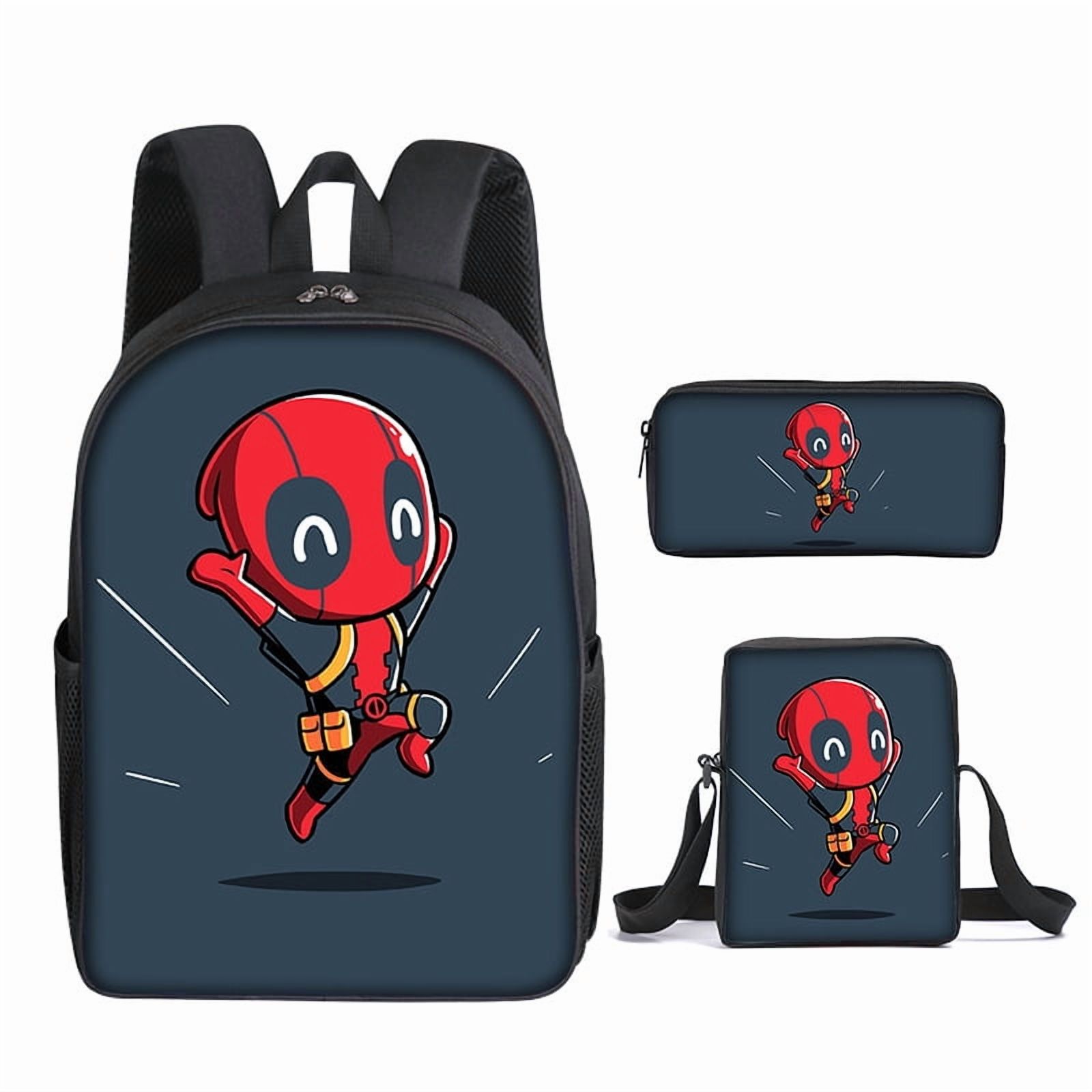 Deadpool Backpack Set: Backpack, Shoulder Bag, Crossbody Bag, Pencil ...