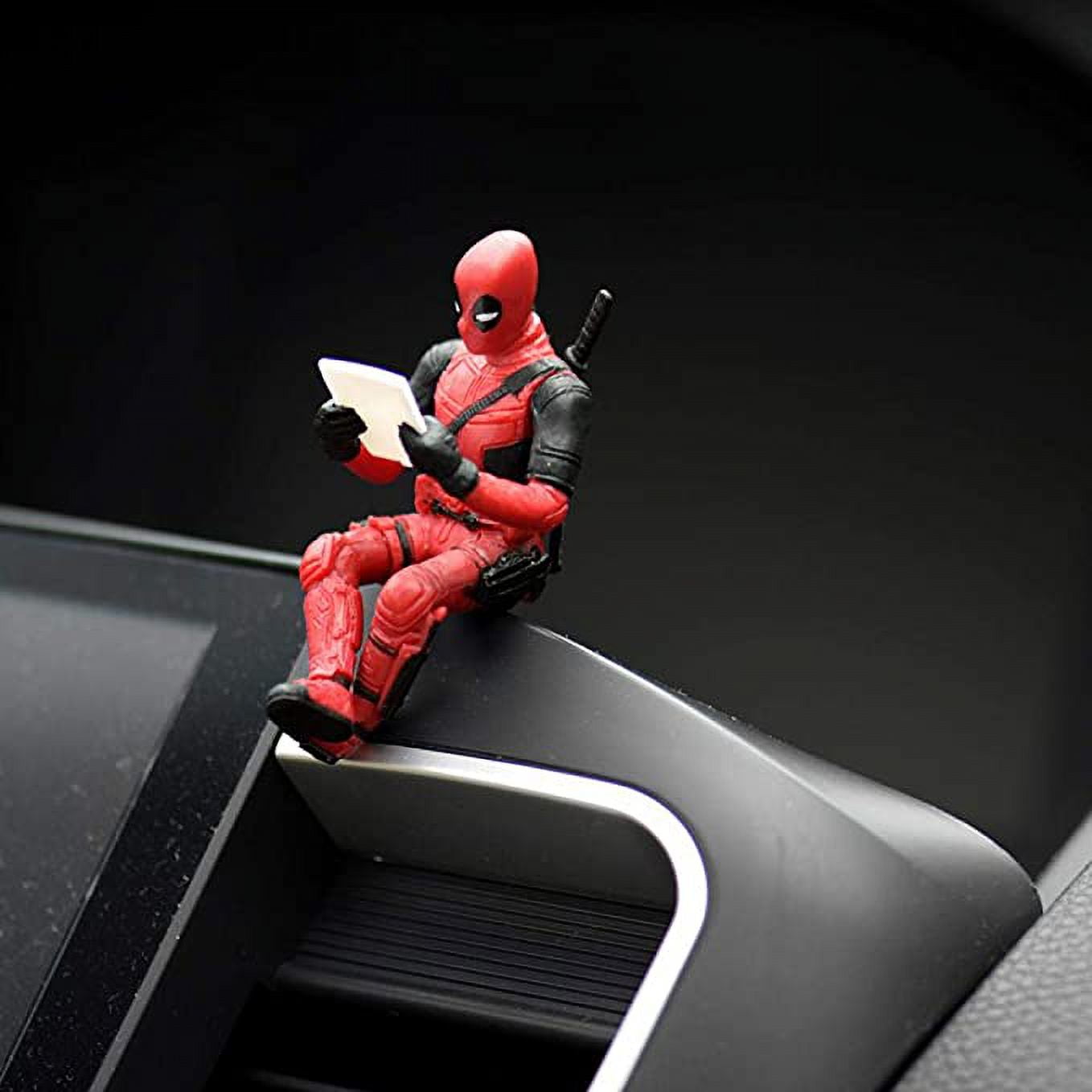 Deadpool Car Accessories Classics Anime Figures Model for Home Car Desk and Computer Decorations Set 3