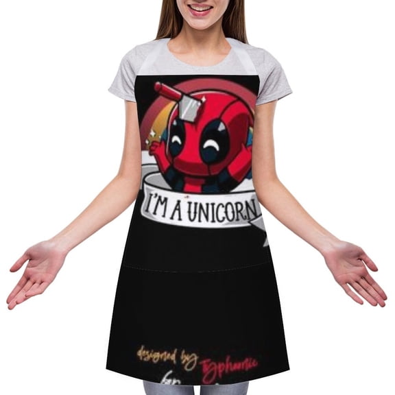Deadpool Chef Aprons Adjustable, Waterproof & Oil-Proof Aprons for Men Women with Masks Ideal for Valentine's Day Birthdays Father's Day