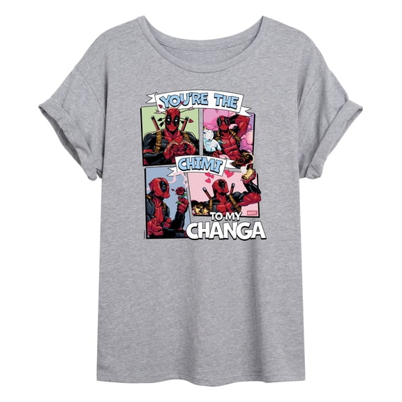 Deadpool - Chimichanga - Juniors Oversized Graphic T-Shirt