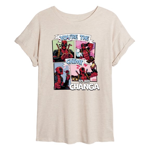 Deadpool - Chimichanga - Juniors Oversized Graphic T-Shirt