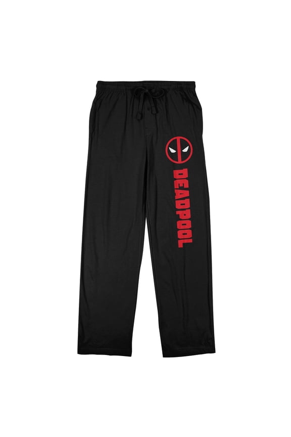 Deadpool Classic Logo Men's Black Sleep Pants-Small