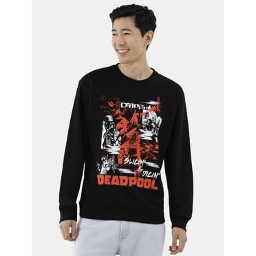 Marvel Deadpool Men's and Big Men's Graphic Crewneck Sweatshirt, Sizes XS-3XL