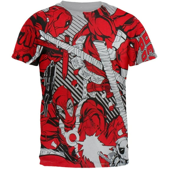 Deadpool - Dead Red All-Over T-Shirt - Small