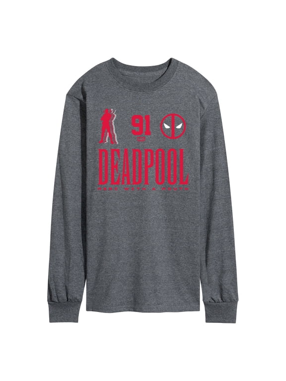 - Deadpool Jersey Men's Long Sleeve Graphic T-Shirt