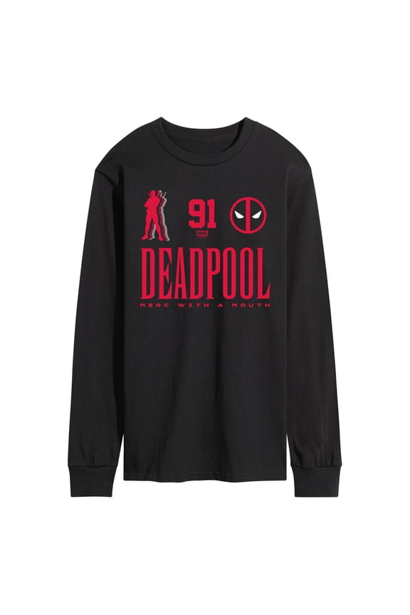 - Deadpool Jersey - Men's Long Sleeve Graphic T-Shirt