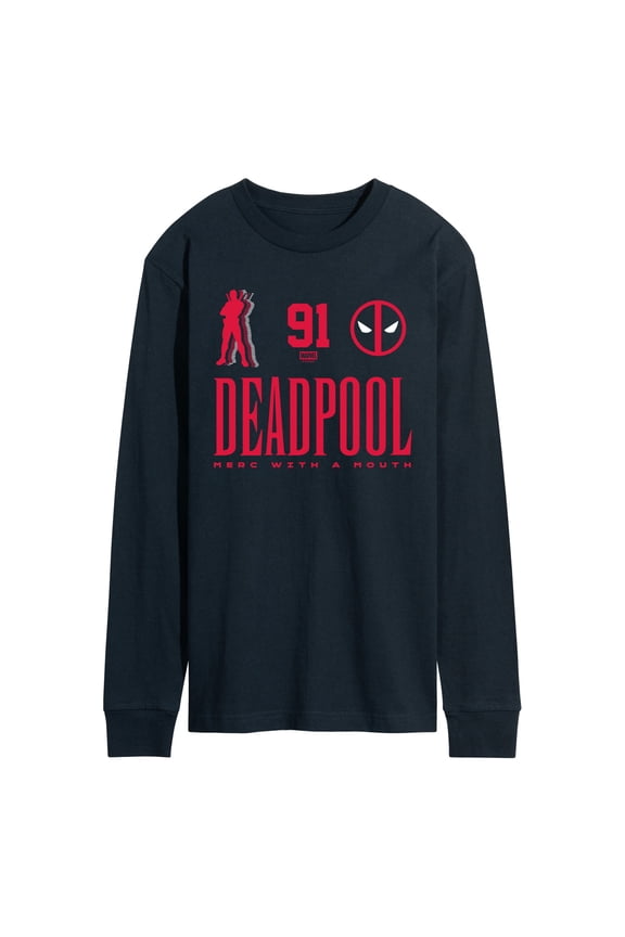 - Deadpool Jersey - Men's Long Sleeve Graphic T-Shirt