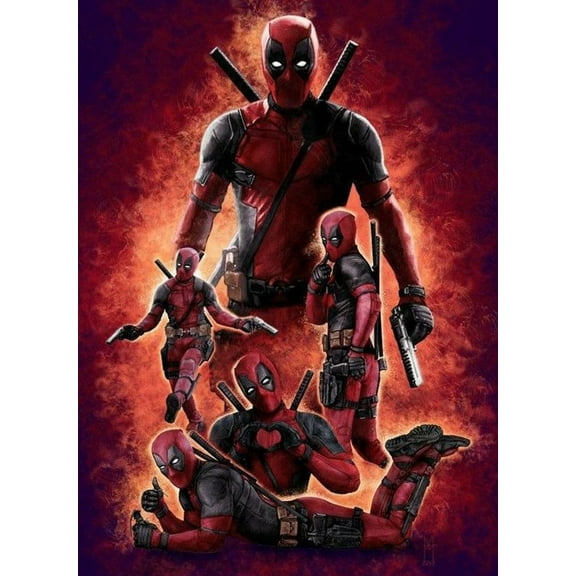 Deadpool Diamond Painting Kits, Diamond Art Kits for Kids, 5D Diamond Painting, Diamond Painting Picture for Home Decoration 12x16 inch