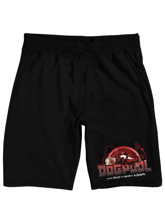 Deadpool Do Not Insult This Animal's Autonomy Men's Black Lounge Shorts-Small