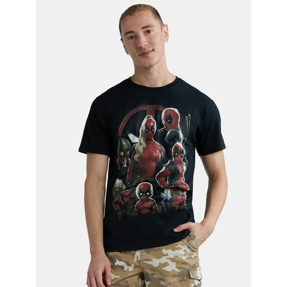 Deadpool Family Men's & Big Men's Graphic Tee with Short Sleeves, Sizes S-3XL