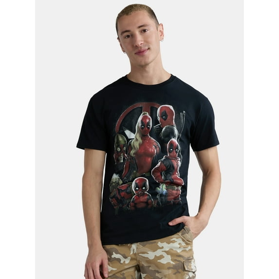 Deadpool Family Men's & Big Men's Graphic Tee with Short Sleeves, Sizes S-3XL
