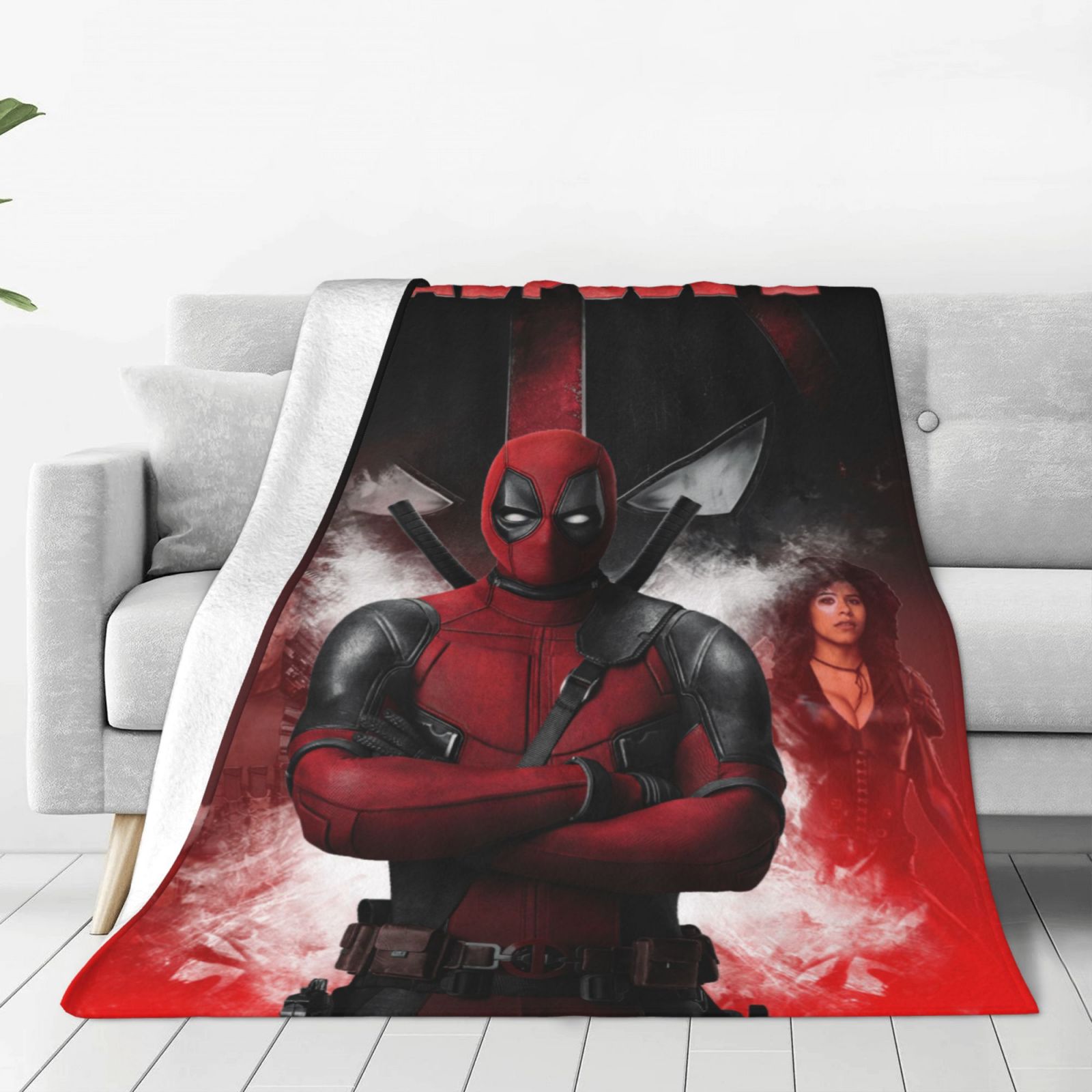 Deadpool Fleece Blanket Soft Cozy Throw Blanket 80