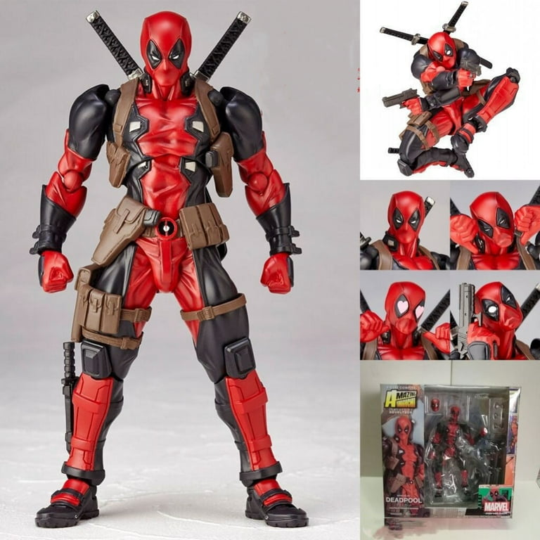 Marvel Deadpool Action Figure Full Body Movable Complete Set of Accessories Including Gestures Masks Joints Walmart