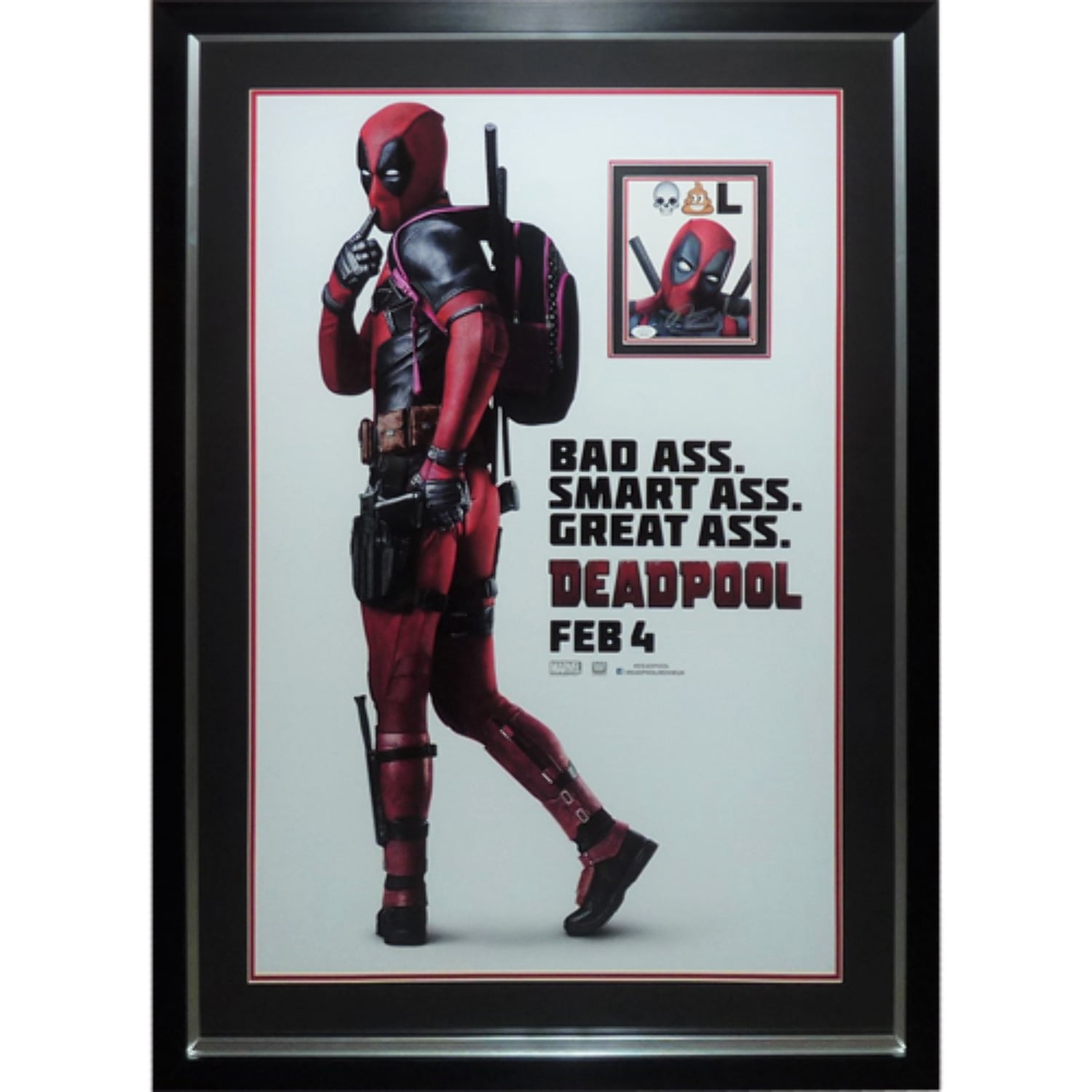 Deadpool Full-Size Movie Poster Deluxe Framed with Ryan Reynolds ...