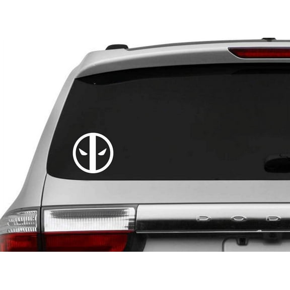 Deadpool Funny Car Decal WHITE 4 x 4 (2 per Order) Vinyl Car Laptop Decal Quote Sticker Computer Calligraphy Art Decor Flower Apple Inspirational Decorative Lettering