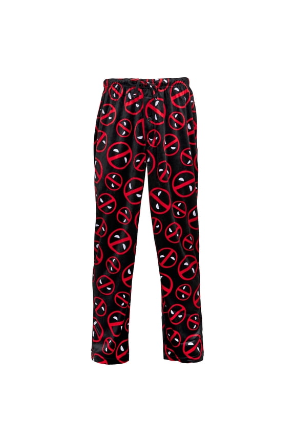Briefly Stated Mens Marvel Comics Deadpool Symbols Silky Fleece Lounge Pants (X-Large)
