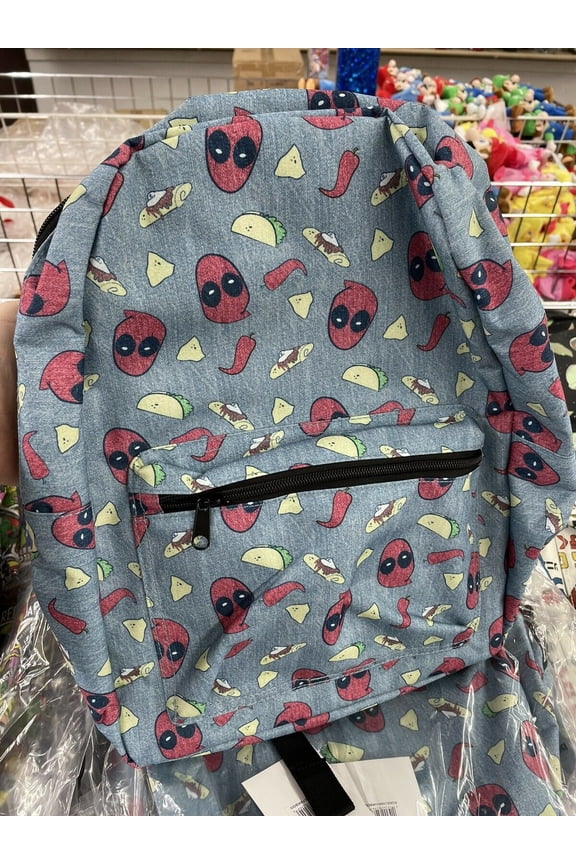 Deadpool Heads Allover Print Large Backpack 16 Official Licensed