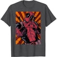 thumbnail image 1 of Deadpool Heart Hands Portrait DTG Print Unisex T-Shirt,Dark Heather Grey Color,Size XL, 1 of 5