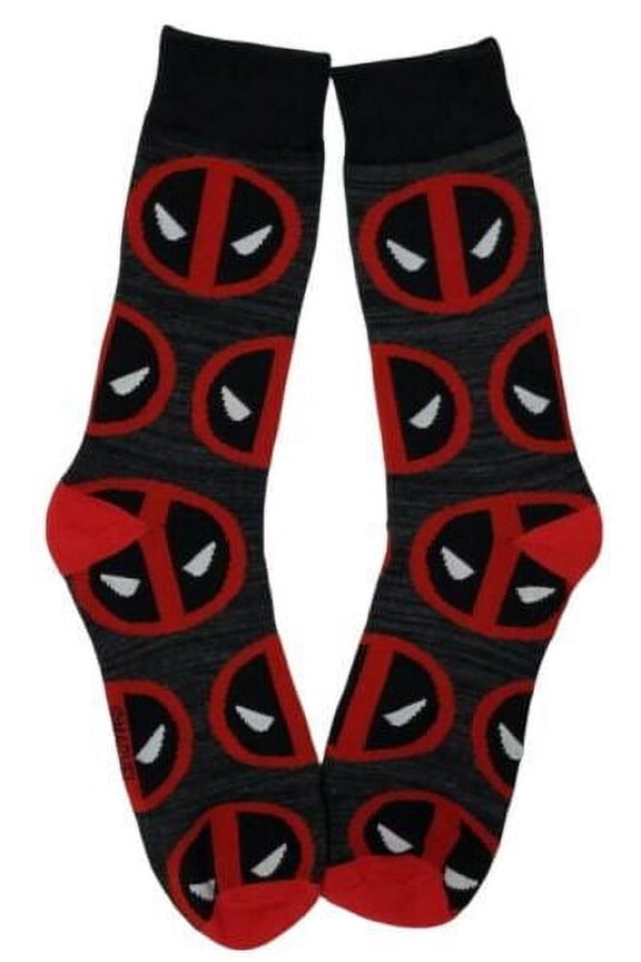 Deadpool Logo All Over Print Men's Casual Crew Socks