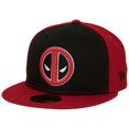 thumbnail image 1 of Deadpool Logo Black  and  Red Panels New Era 59Fifty Fitted Hat-8 Fitted, 1 of 7
