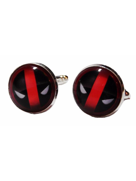 Deadpool Logo Glass Domed Cufflinks