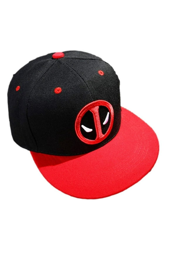 Deadpool Logo Red And Black Adjustable Black Snapback Baseball Cap Hat