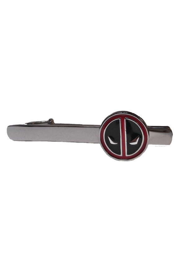 Deadpool Logo Silvertone/Enamel Tie Clip
