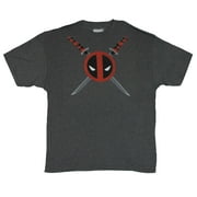 Deadpool Marvel Comics Mens T-Shirt - Classic Logo In Front of Crossed Swords Small