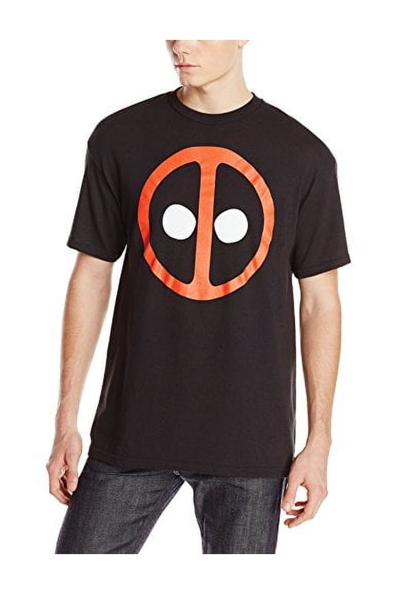 Deadpool (Marvel Comics) Mens T-Shirt - Classic Simple Logo Image (Large)