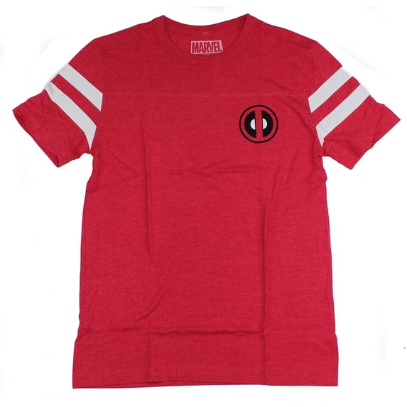 Deadpool (Marvel Comics) Mens T-Shirt - Lapel logo Wade Wilson 91 back (Large)
